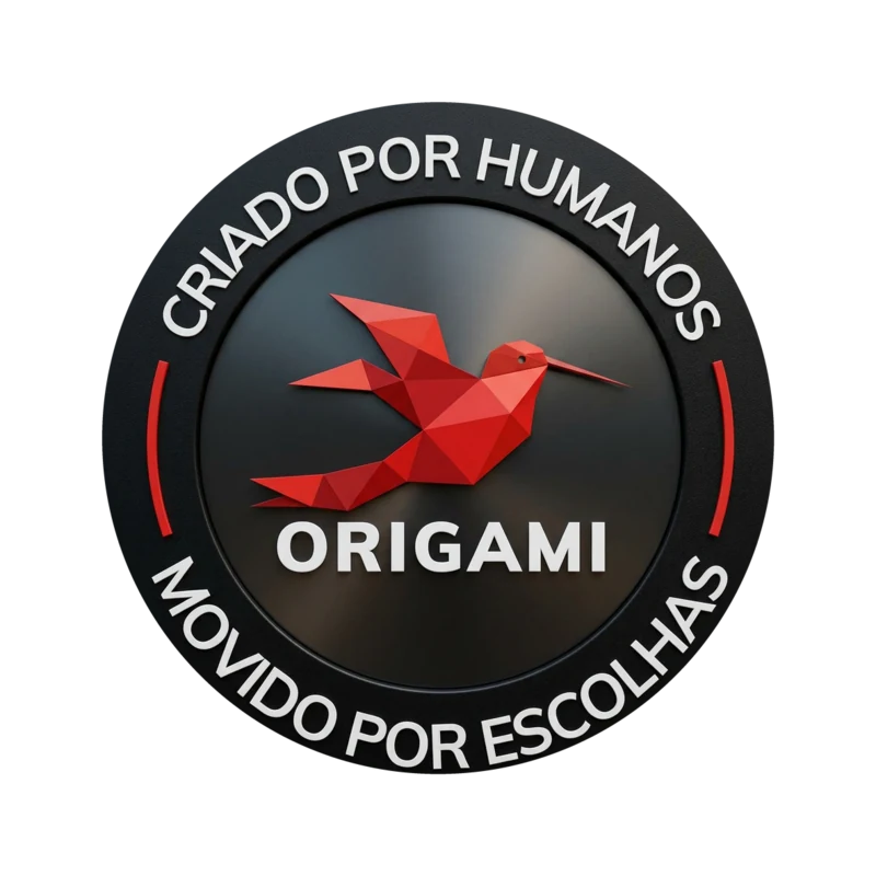 Selo Origami — Criado por humanos, movido por escolhas